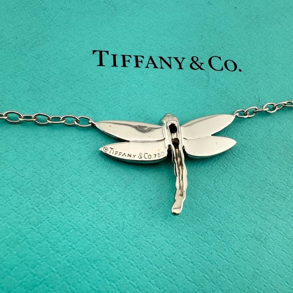 2004 Tiffany & Co. Dragonfly Necklace in 18k with Pearls & Diamonds 18" - Picture 5 of 10